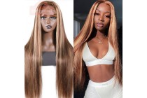 Human Hair Wigs Cheap Real Hair Extensions Straight Honey Blonde Hair Kameymall