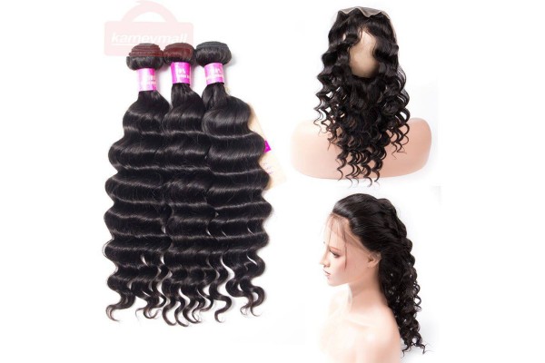Curly Wig Long Curly Hair Extensions Brazilian Loose Deep Bundles Kameymall