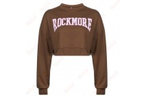 Letter Print Cropped Sweatshirt Long Sleeve Casual Top Lounge Sweatshirts Kameymall