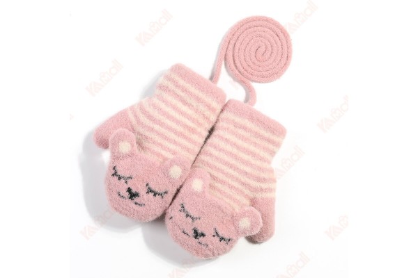 Baseball Glove Cartoon Kid Snow Gloves Furry Gloves Mittens Winter Gloves Kameymall