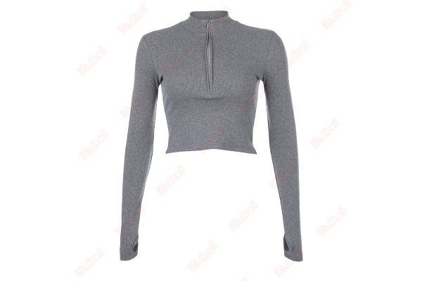 Slim Short Stand Collar Zipper Sweatshirt Half Zip Essential Sweatshirt Kameymall