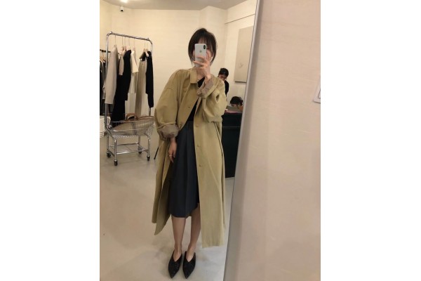 Urban Casual Coats Khaki Jacket Womens Autumn Commute Trench Coats Kameymall