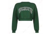 Letter Print Short Cropped Navel Cropped Sweatshirt Lounge Sweatshirts Kameymall