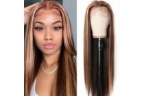 Hair Wigs Best Quality Hair Extensions 13x4 Straight Blond Highlight Wigs Kameymall