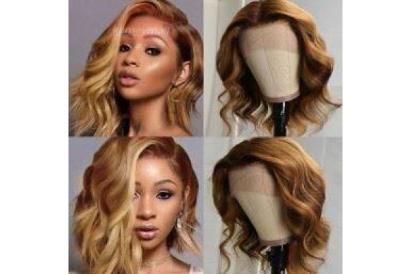 Blonde Short Curly Hair Extensions Wig Lace Front Celebrity Wave Wigs Kameymall