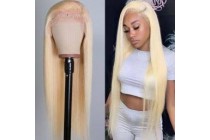 Blonde Wigs Hair Long Wigs Human Hair Virgin Soft Long Straight Wigs Kameymall