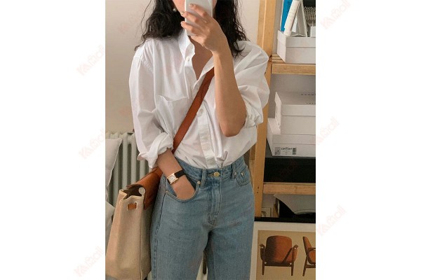 Womens White Shirts Blouses Cotton Tops For Womens Boxy Shirt Blouses Kameymall