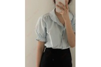 Casual Women Blouses Elegant Spring V Neck Loos Fashion Long Sleeves Shirts Kameymall