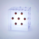 Sola Cube - Balloon Plant Preserved in Acrylic Resin