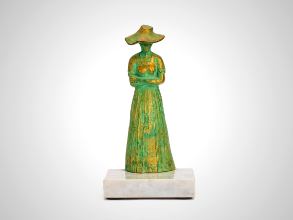 Elegant Italian Bronze Commemorative Bookend with Marble Base