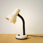 Vintage White Gooseneck Table Lamp with Adjustable Arm for Task Lighting