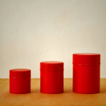 Kato Tin Caddy - Poinsettia Design | Airtight Tea & Coffee Storage