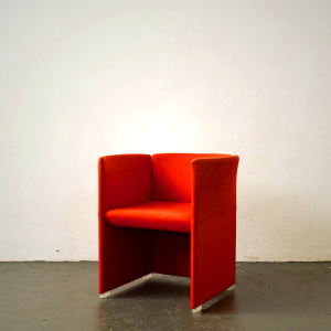 Cassina IXC Farfalla Armchair by Masayuki Kurokawa - Red Brushed Cotton
