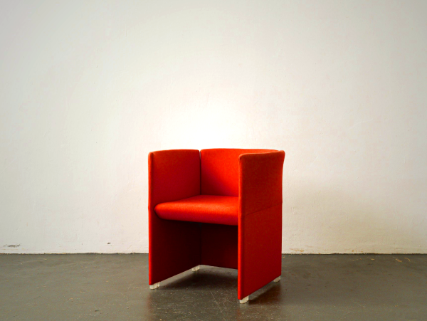Cassina IXC Farfalla Armchair by Masayuki Kurokawa - Red Brushed Cotton