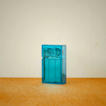 Hard Edge Lighter Clear Blue - Japanese Matte Polycarbonate Steel Lighter