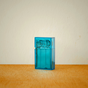 Hard Edge Lighter Clear Blue - Japanese Matte Polycarbonate Steel Lighter