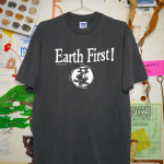 Earth First! Humans Second T-Shirt - Washed Black